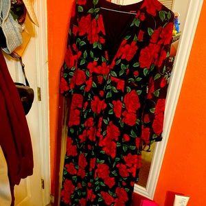 Red and black floral jumper/dress.